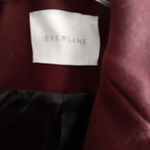 Everlane Coat Red The Italian Wool Cashmere Blend Overcoat Size Small - Picture 7 of 15